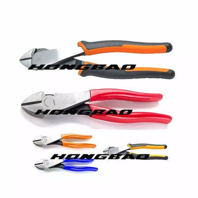 साइड कटिंग डायगोनल प्लायर्स 1000v 180mm 6" बेंट एंगल हेड बॉडी नोज़ 8 11" पतला हेड